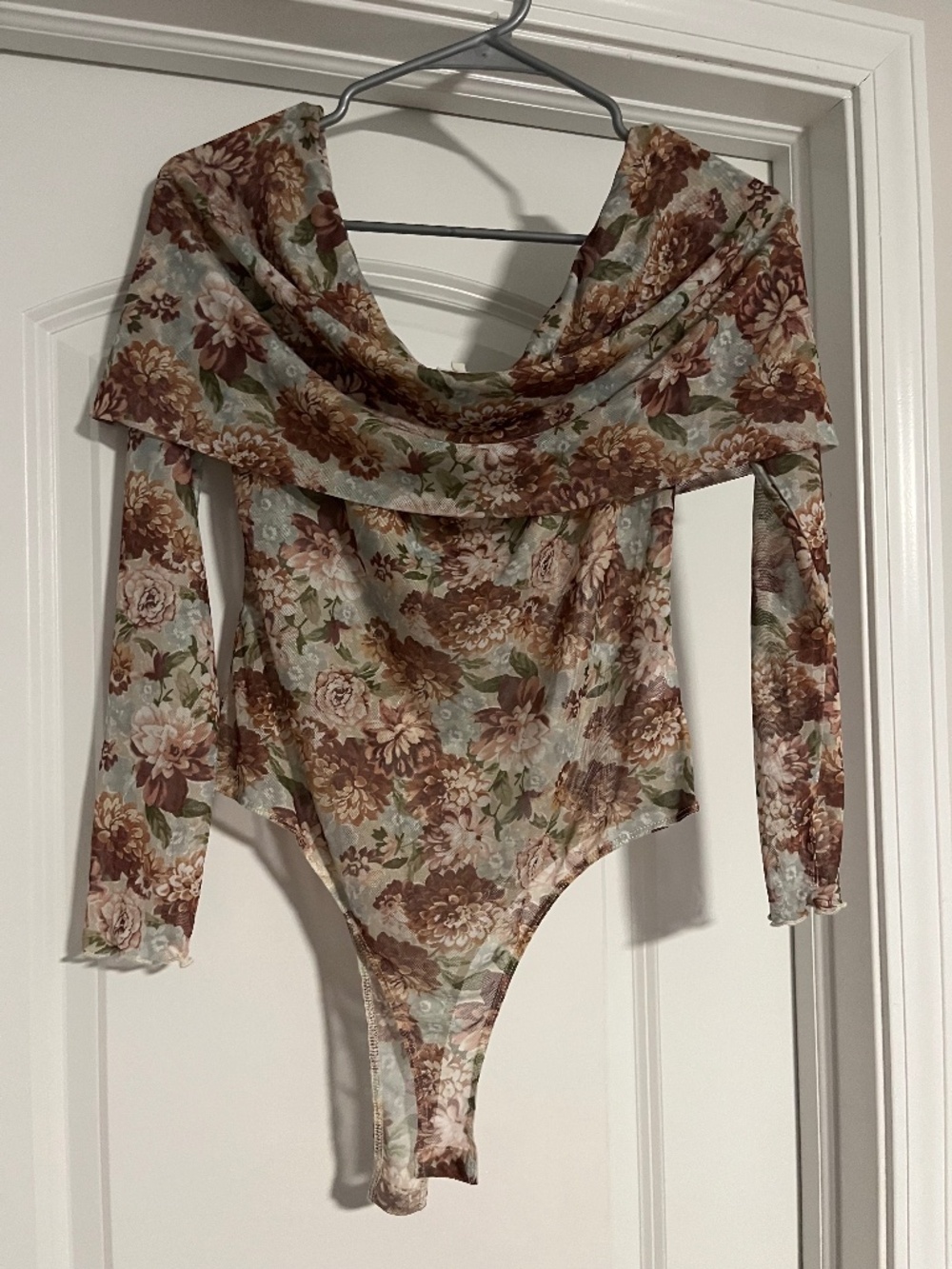 Sheer floral bodysuit